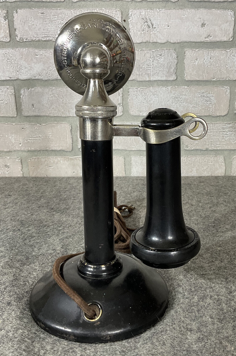 Stromberg Carlson Candlestick Telephone Nickel Chrome Candle Stick
