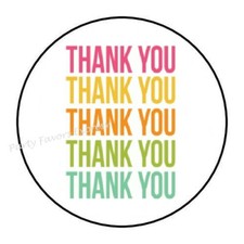 30 THANK YOU ENVELOPE SEALS LABELS STICKERS PARTY FAVORS 1.5" ROUND