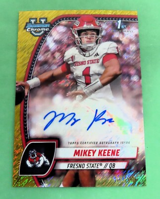 2024 Bowman Chrome U MIKEY KEENE AUTO #PA-MKE GOLD SHIMMER REFRACTOR # 13/50  MT