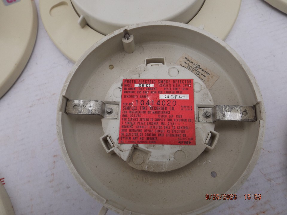 (1) Simplex 4098-9201 Photoelectric Smoke Detector W/ 2098-9637 Base | eBay