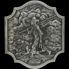 Coca Cola Coke Rockwell Fishing Fisherman Art Drink 70s NOS Vintage Belt Buckle