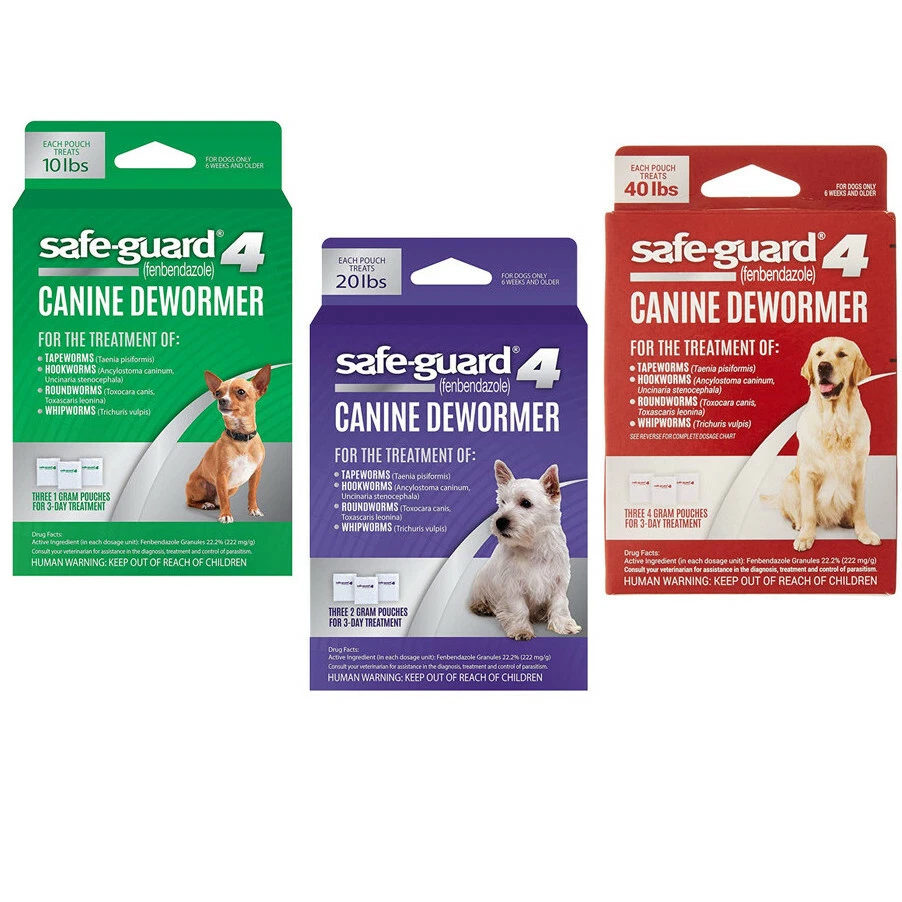 Safe-Guard 4 Canine Dewormer Dog Roundworm Hookworm Tapeworm Whipworm  SafeGuard