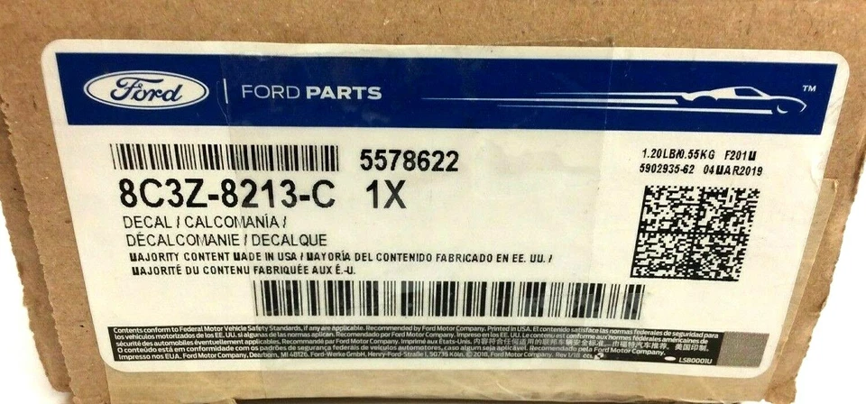 Ford Serie E 2008-2021 parrilla delantera azul emblema ovalado placa de identificación OEM 8C3Z8213C Foto 4 de 4