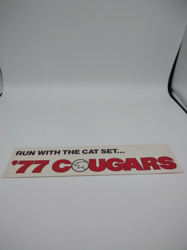 VINTAGE 1977 MERCURY COUGAR BUMPER STICKERS