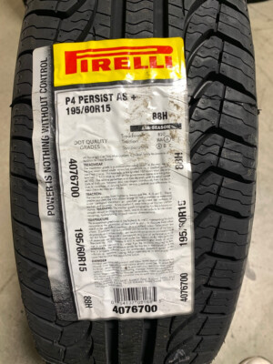 1 New 195 60 15 Pirelli P4 Persist AS Plus Tire
