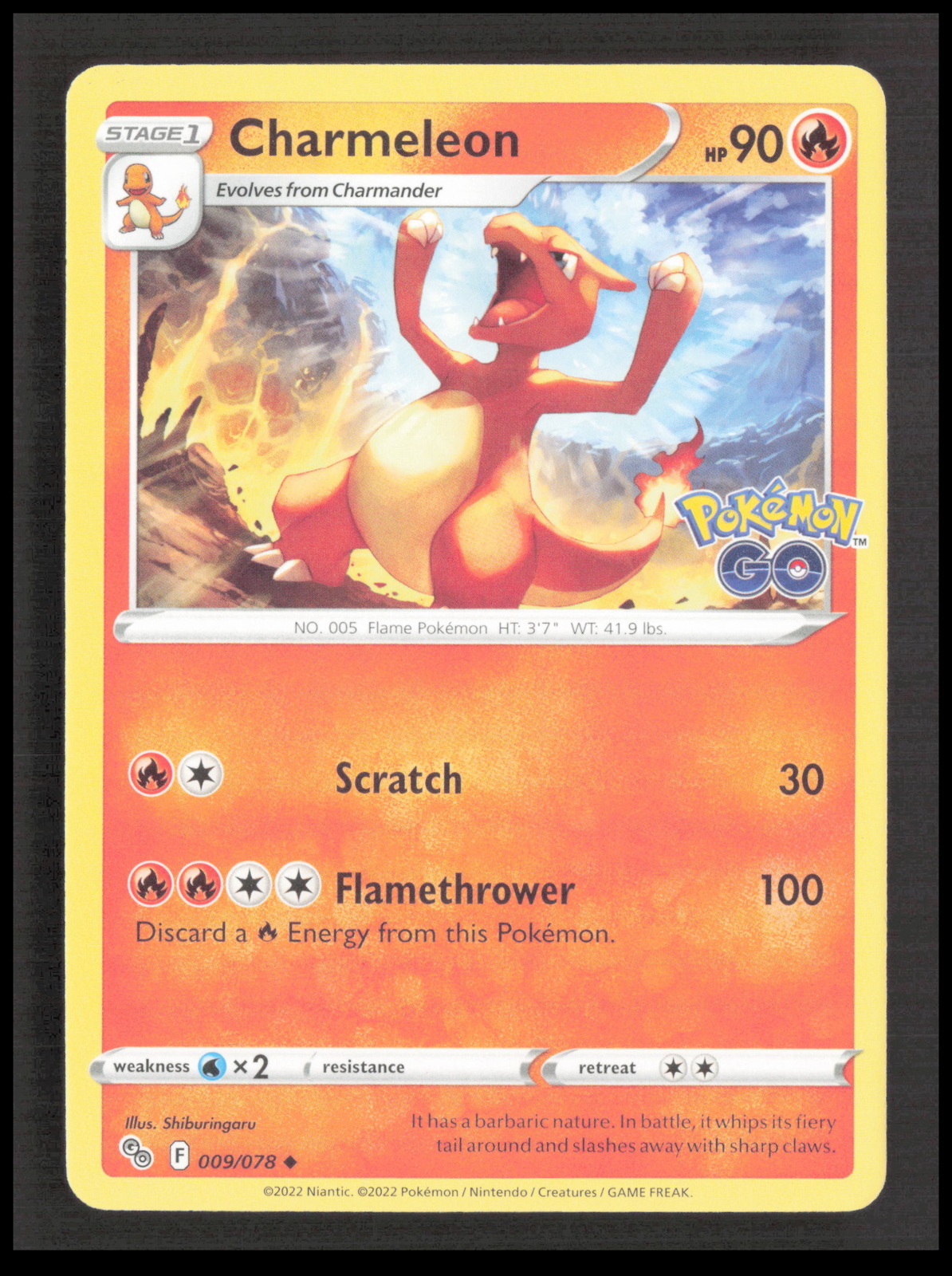 Charmeleon 009/078 Uncommon Pokemon GO Pokemon tcg Card CB-1-2-C-51