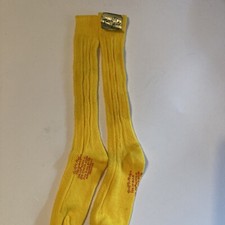 Vintage Little Kids Warm Fuzzy Knee High Socks,YELLOW, Sock Size 6-7 1/2,USA