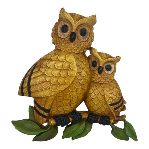 Vintage Homco Owl Family Wall Hanging Art USA 1975 #7403 2 pc Owls Set Decor - Picture 2 of 11
