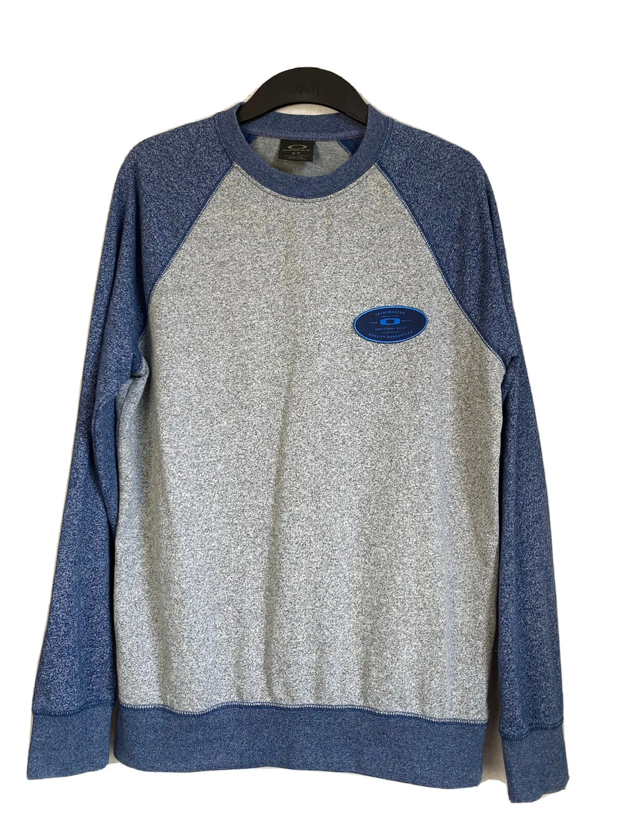 Oakley Men s Grey Blue Sweatshirt Jumper Long Sleeve Size Small