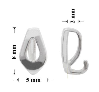 Sterling Silber Open Loop Slide Bails ohne Clip 8x5mm * Schmuckzubehör