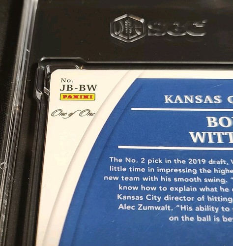 SGC 10 1/1 RPA RC AUTO BOBBY WITT JR ROOKIE BAT PATCH 2021 Immaculate Collection - Picture 2 of 10
