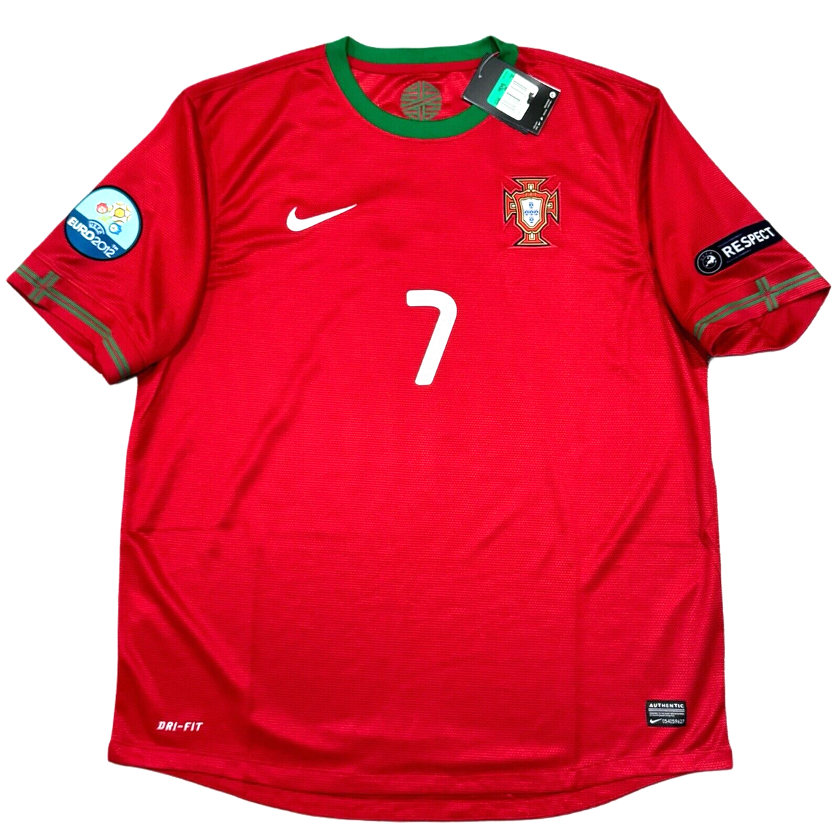 Nike 2012 7 Ronaldo 2012 EURO ポルトガル代表シャツ Nike Portugal XL Men Ronaldo Cristiano Jersey Soccer Home ウェア