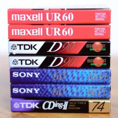 SEALED Blank Cassette Tapes Lot of 6: Maxwell, Sony, TDK