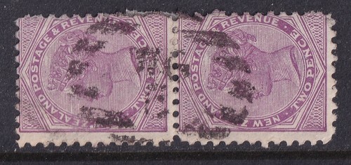 NEW ZEALAND WELLINGTON DISTRICT POSTMARK "WG 5" on 2nd Sideface 2d pair