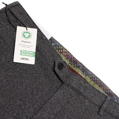 Meyer NWT Dress Pants Size 106 / US 38 Bonn in Blue Melange Cotton Blend