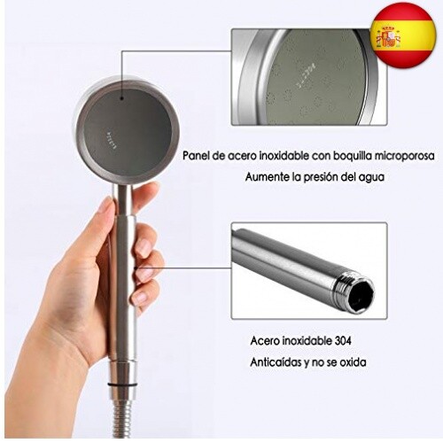 Olliwon Alcachofa de Ducha con Alta Presión Acero Inoxidable Cabezal de Ducha - Imagen 4 de 7