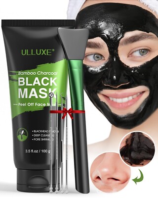 Blackhead Remover Mask, Black Charcoal Peel Off Face Mask, Deep Cleansing Mas...