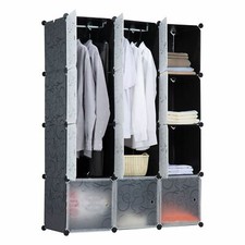 Work-It! Portable Clothes Closet Rack | 12 Cubes Organizer