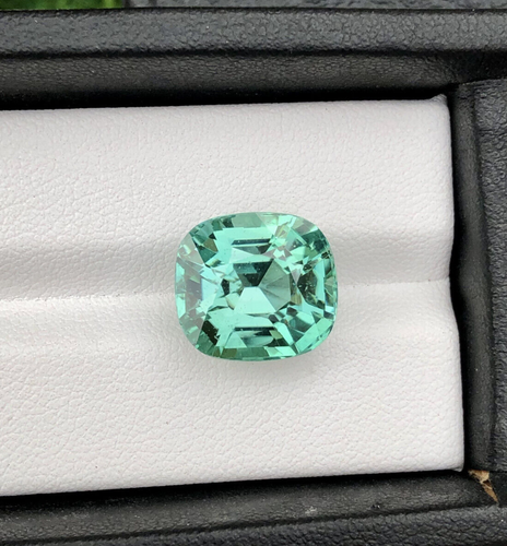 Green Kunzite Gemstone, Cushion shape, Faceted Kunzite for jewelry 13.65ct - 第 6/8 張圖片