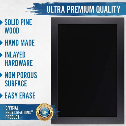 Lavagna magnetica da parete nera rustica, dimensioni extra large 20" x 30", decorazione incorniciata - Foto 4 di 9