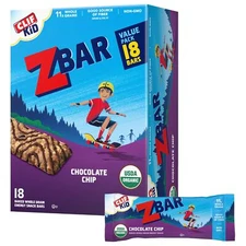 CLIF Kid ZBAR Organic Snack Bars 18 Count Soft Baked Chocolate Chip
