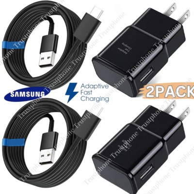 2 PACK Type USB-C Fast Wall Charger Adaptive For Samsung Galaxy S22 S21 S20 S10