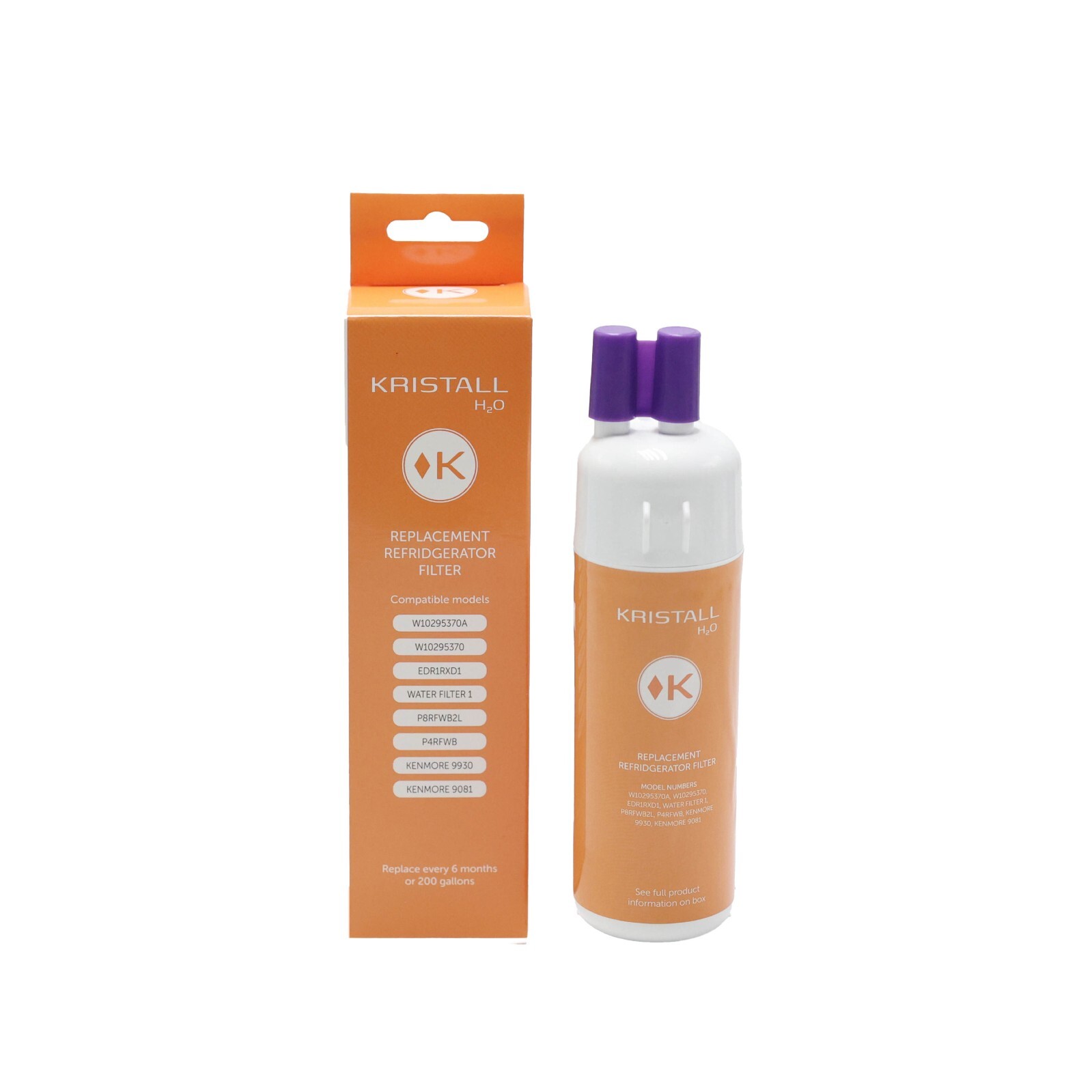 3 pack KRISTALL H2O Replacement Filter For EDR1RXD1 W10295370A