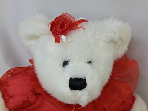 White Bear Plush 12 Inch Red Lace Sheer Outfit Tb Trading Co Stuffed Animal Toy - Picture 2 of 9