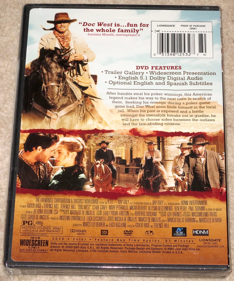 Terence Hill DOC WEST Paul Sorvino WESTERN Region 1 DVD NEW (2010) eBay