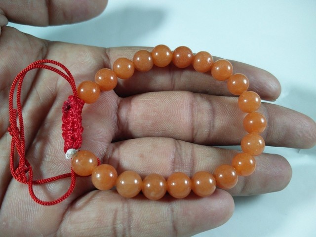 Red Jade beaded bracelet String Made size 8 mm | eBay