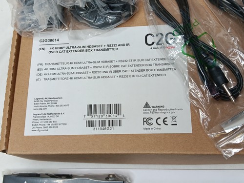 C2G C2G30014 4K HDMI Ultra-Slim HDBASET + RS232 and IR Transmitter - Picture 2 of 9
