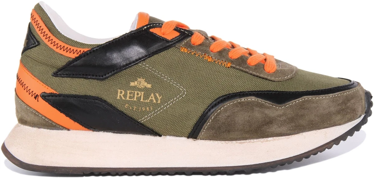 Uitstekend Terzijde uitroepen Replay New Casey Mens Lace Up Retro Inspired Sneakers In Green Size US 7 -  13 | eBay