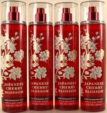 QTY 4 - Bath & Body Works JAPANESE CHERRY BLOSSOM Fine Fragrance Body Mist Spray