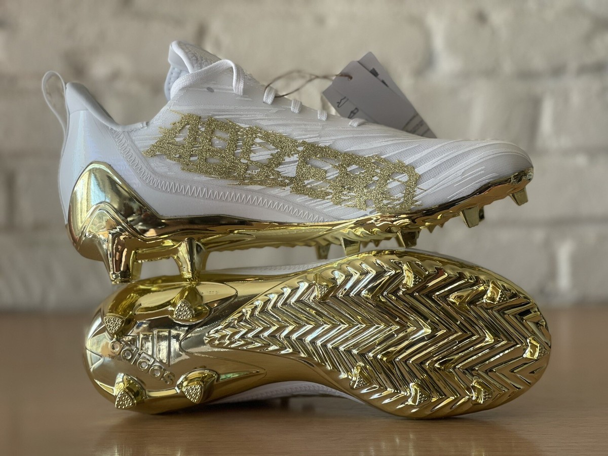 Adidas Adizero White Gold Metallic Football Cleats GX5122 Men Size