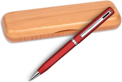 Elica Ball Pen   Red with Single Gift Box Maple