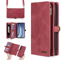 Women/Men Detachable Card Crossbody Leather Wallet Case Flip Purse Phone Cover