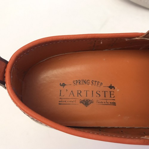 Sneakers L'Artiste Spring Step in pelle dipinta a mano multicolore floreale taglia 8,5M - Foto 9 di 10