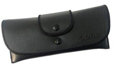 Calabria Double Snap Belt Loop Eyeglass Case Brown 2 Pack PU Leather Vintage Old