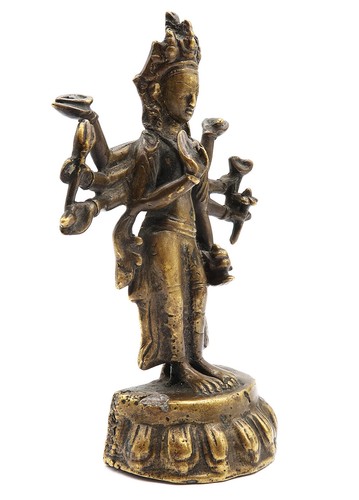Antique Bodhisattva IN 8 Arm - Amoghapasha Lokeshvara Tibet 18e - Picture 3 of 10
