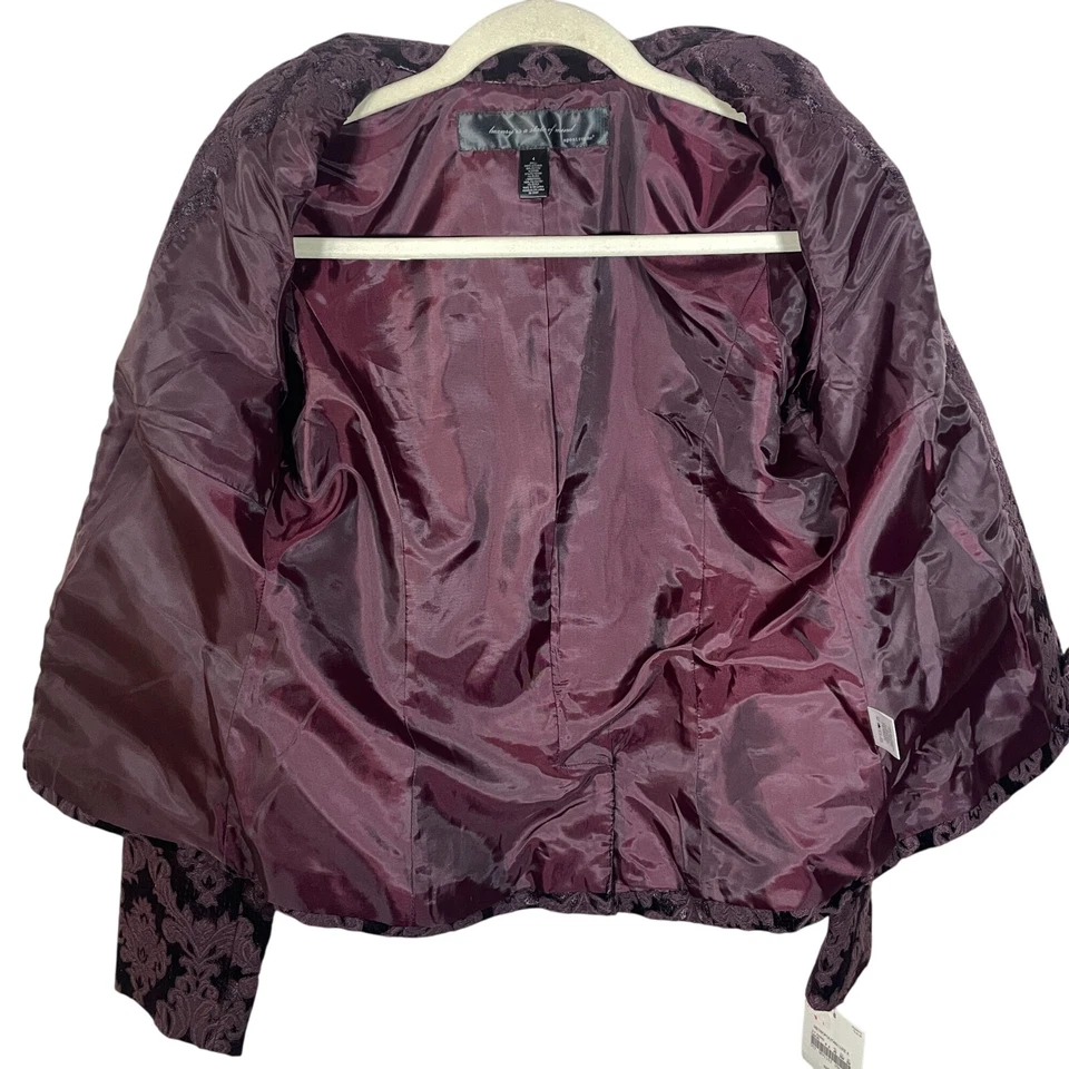 Blazer Apostrophe Metropolitan Luxe II Forrado Brocado Mujer 4 Púrpura Nuevo Festivo Foto 3 de 4