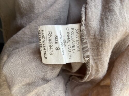 Nicole Italy Silk Dress Beige Cottagecore Peasant Prairie Style Size Small - Picture 4 of 5