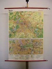 Berlin City Map Germany Capital City Map School Wall Chart 1979 92x134cm