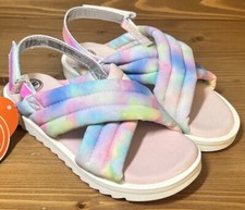 Wonder Nation Rainbow Pink Sandals Comfortable Adjustable Strap Girls Size 5 NEW