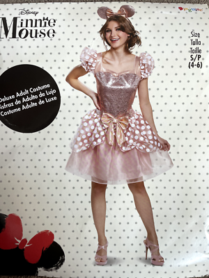 Costume Adult Women Minnie Mouse Mickey Deluxe Sequined Dress and Ears S  4-6 | eBay