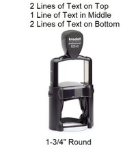 Trodat 52045 Pro Stamp - Self Inking - 1-3/4" Round Impression - 5 Lines of Text
