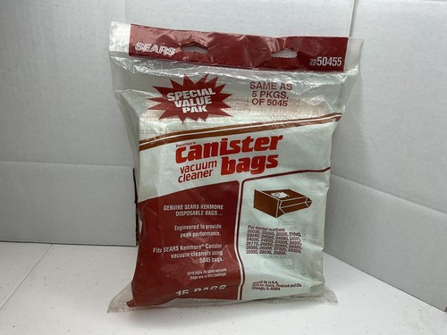 Sears Kenmore Vacuum Cleaner Bags 15 Bags Canister Value Pack 2050455 5045
