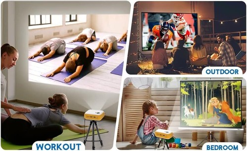 Portable Mini Projector 1080P LED Home Cinema Movie Theater Built-in Speaker - Picture 18 of 20