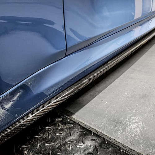 Labio de panel basculante de extensión de faldón lateral de fibra de carbono para BMW F80 M3 F82 M4 2015-20 - Imagen 2 de 9