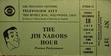 Vintage CBS "The Jim Nabors Hour" TV Show Tickets