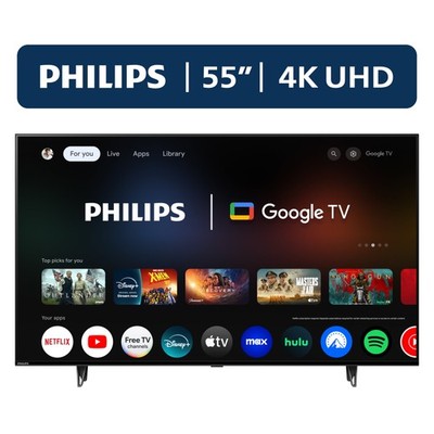 Phillips 55'' inch 4K Smart TV Google Assistant HDR LED UHD Android (2-Day Ship)